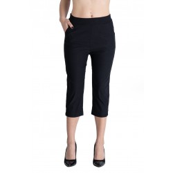 Pantaloni Rachel Marime Mare Dama ,Negru ,Trei Sferturi 3/4